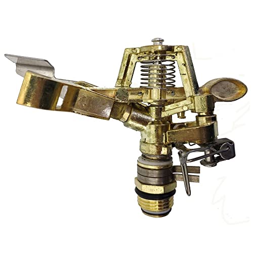 GUSTYT Automatic Rotation Lawn and Garden Sprinkler Metal Alloy Yellow