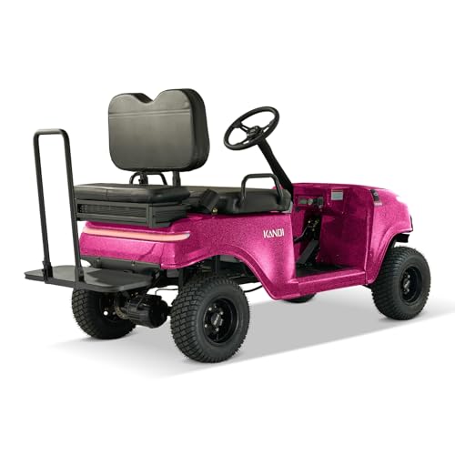 Kandi Collapsible Mini Golf Cart with Lithium Battery, Portable Electric Golf Cart, Pink