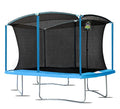 Moxie Girlz Rectangle Trampoline 8x12 FT with Safety Net Cyan Blue