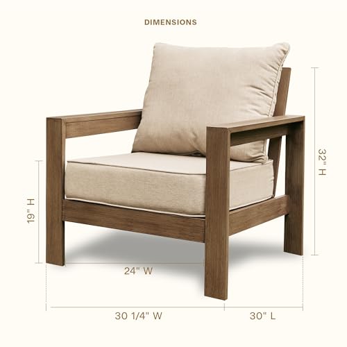 Honeycomb Outdoor Edisto Seat Modular Patio Furniture Black Aluminum Chair Heathered Solid Blue