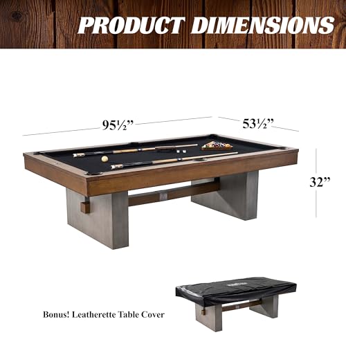 Barrington Billiards 8' Urban Slate-Tech Pool Table Set Cement/Wood Grain/Black