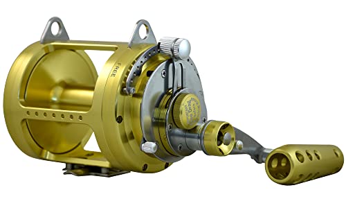 EAT MY TACKLE 50 Wide 2 Speed Fishing Reels on 60-80 Pound Tournament Rods Black (2 Pack)