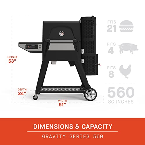 Masterbuilt Gravity Series 560 Digital Charcoal Grill and Smoker Black