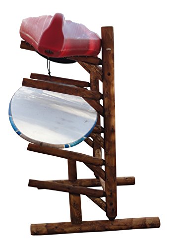 Log Kayak Rack 5 Place 1 Sided SUP Log Rack Canyon Brown
