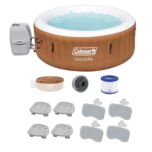 Coleman SaluSpa Ponderosa Inflatable Hot Tub with Spa Seats & Headrest Pillows