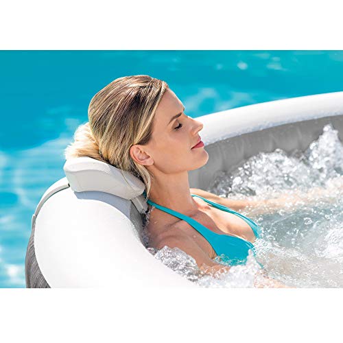 Intex Greywood Deluxe 4 Person Inflatable Hot Tub Spa Wood Grain Pattern