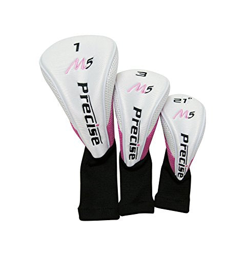 PRECISE Ladies Pink Right Handed M5 Golf Club Set, Includes: Driver, Wood, Hybrid, Irons, Putter, Pink