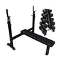 Ader Heavy Duty 2-IN-1 Squat Bench Rack, Flat Bench with Weights (Bench + Dumbbells)