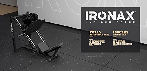 IRONAX XLP Leg Press - 45 Degree Angled Machine Compact for Fitness Black