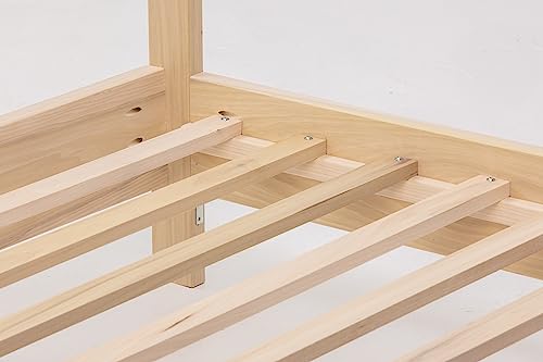 American Furniture Classics Full Canopy Bed with Raised Platform Unfinished Poplar