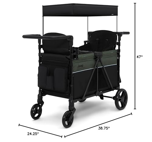 Delta Children Jeep Aries Stroller Wagon Convertible Seats Black/Green