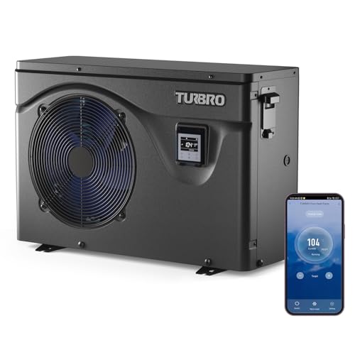 TURBRO Beluga Series 50,000 BTU Pool Heat Pump WiFi Timer Black