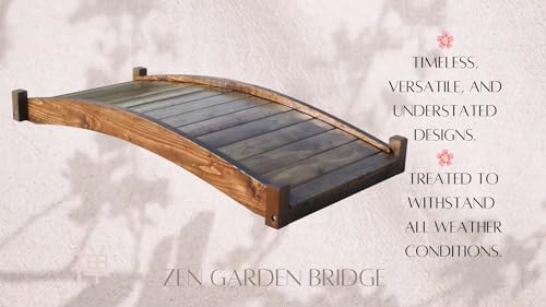 SamsGazebos Zen Japanese Style Wood Garden Bridge 6' Brown