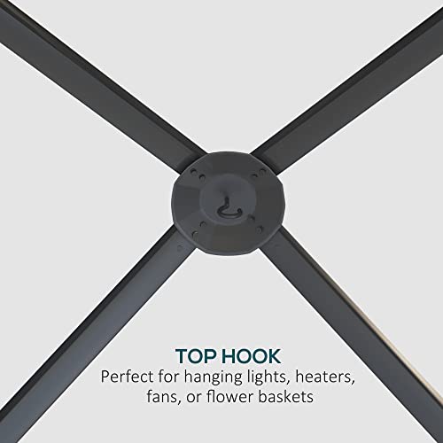Outsunny 11' x 11' Hardtop Gazebo with Metal & Acrylic Roof, Wood Frame, Bark Brown