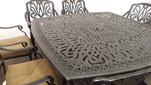 Patio Land Elizabeth Outdoor 9-Piece Dining Set Square Table 64" Dark Bronze