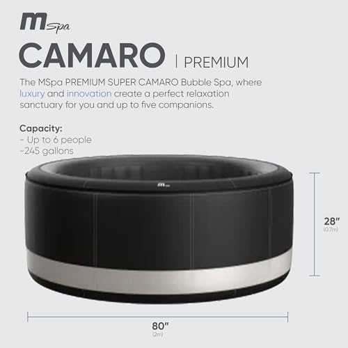 M Spa Premium 6-Person Round Hot Tub with 138 Bubble Jets and Thermal Cover, Black