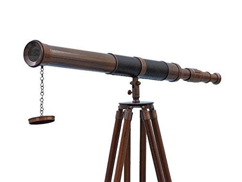 Handcrafted Nautical Decor Floor Standing Antique Copper Telescope 60