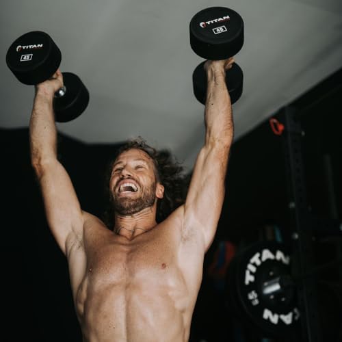 TITAN Urethane Dumbbells 85 LB Pair Black