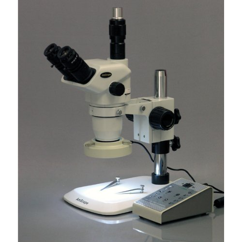 AmScope Digital Trinocular Stereo Zoom Microscope with 3MP Camera, 6.7X-112X Magnification, LED Ring Light