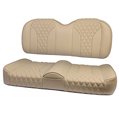 MODZ® FS2 Custom Golf Cart Front Seat for EZGO RXV - [2008-Up] - Khaki Base - Double Diamond Pattern