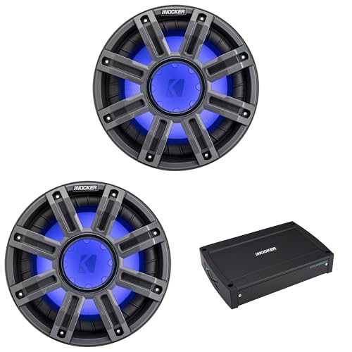 KICKER 10-Inch Premium Marine Subwoofer & 51KXMA15001 Amp Bundle