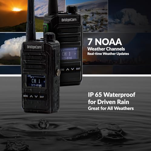 BridgeCom Systems MV-65 Rugged Waterproof Walkie Talkie Black - 24-Pack