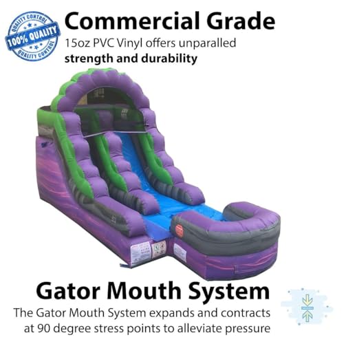 TentandTable Inflatable Water Slide for Kids and Adults, Commercial Grade, 23' L x 9' W x 12' H, Purple Marble