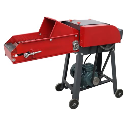 INTSUPERMAI 4-Blade Hay Cutter Pulverizer with Conveyor Belt Red