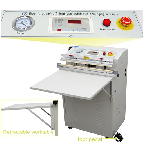 HQHAOTWU Commercial Vacuum Sealer Outside Pumping 23.6inch Sealing Length White