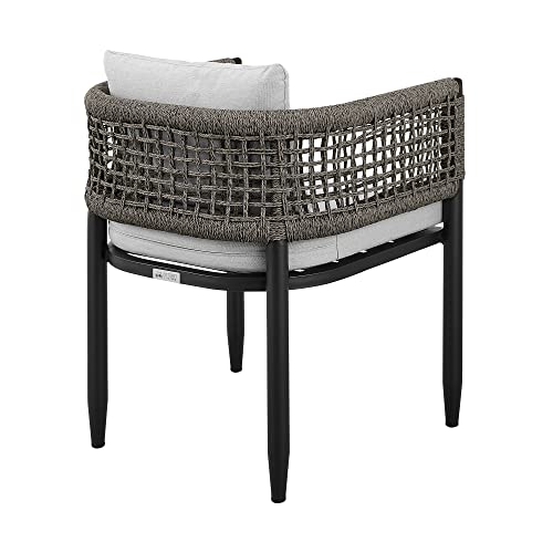 Armen Living Felicia Outdoor Patio Dining Chair Set of 2 Black