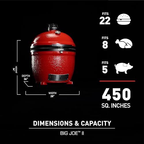 Kamado Joe Big Joe II Stand Alone Charcoal Grill Blaze Red