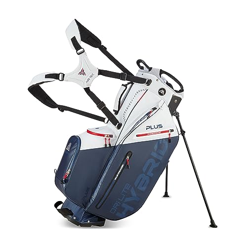 Big Max Dri Lite Hybrid Plus 14 Way Divider Golf Stand Bag White Navy Red
