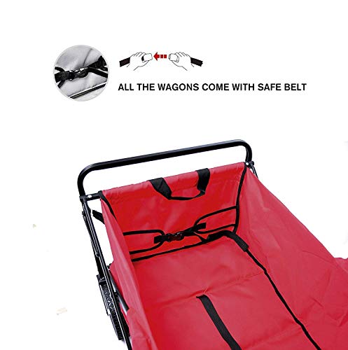 5sssallefaa Foldable Beach Cart Portable Garden Trolley 90kg Capacity Red