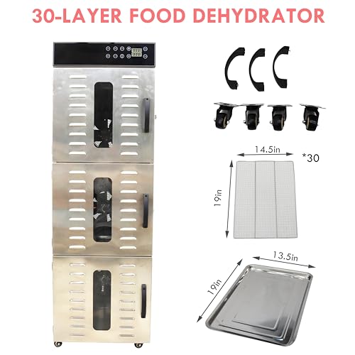 BREVELTION 30-Layer Food Dehydrator Stainless Steel