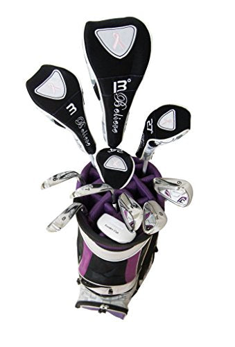 Believe Founders Club Ladies Complete Golf Club Set Purple Left Handed (Petite -1")