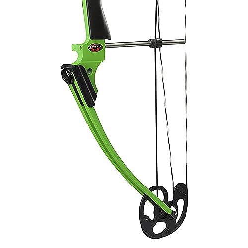 GENESIS Archery Compound Bow Adjustable Draw Length 15"-30" & Weight 10-20 lbs Left-Handed Green