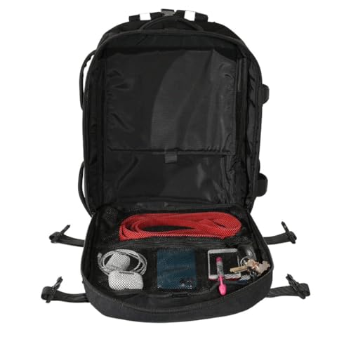 HYPERWEAR Hyper Ruck Backpack - 3 Rucking Plates/Laptop Sleeves - Weight Vest Fitness Day Pack, 20L Black Silver