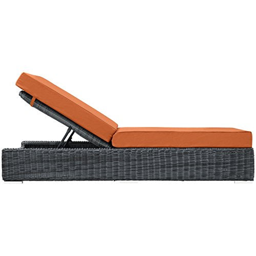 America Luxury - Outdoor Modern Contemporary Urban Design Patio Balcony Chaise Lounge Chair Orange