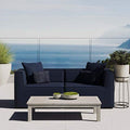 Modway Saybrook Outdoor Patio Upholstered 2-Piece Sectional Sofa Loveseat Navy