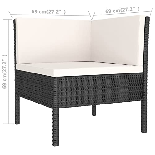 Xinxinxiang 8 Piece Patio Set with Cushions Poly Rattan Black