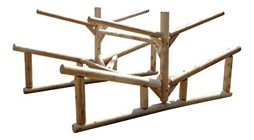 Log Kayak Rack 2-Place Rowboat Canoe/Kayak Rack Unfinished