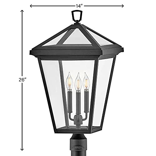 Hinkley Alford Place Large Post Top Lantern Die Cast Aluminum Museum Black