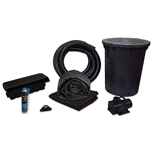 HALF OFF PONDS Simply Waterfalls 4000 Waterfall Kit with 10' x 20' EPDM Liner and 4,000 GPH Pump Black