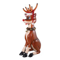 Design Toscano 7 Foot Tall Giant Sitting Reindeer Holiday Decor Statue Full Color