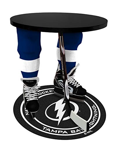 Team Tables Tampa Bay Hockey Table Black Table Top with Tampa Bay Puck Mat