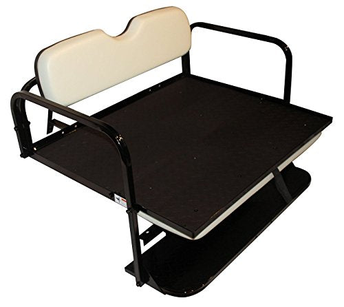 Performance Plus Carts Yamaha G14-G22 Rear Flip Seat Kit | Folding Steel Frame | White Cushions