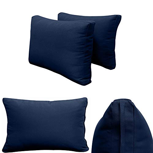 Prolinemax Style2 Full Size 5PC Knife Edge Outdoor Daybed Mattress Cushion Bolster Pillow Set Blue