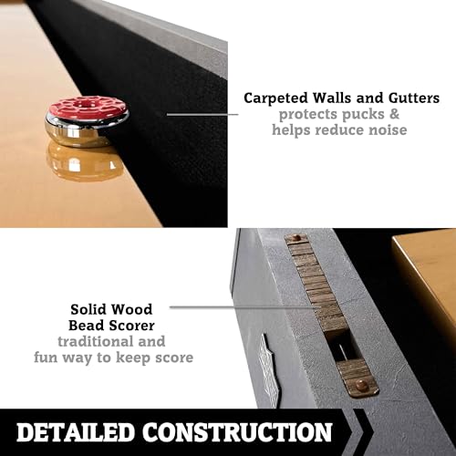 Hall of Games 9ft Kinwood Shuffleboard Table Scratch Resistant Playfield Grey/Tan