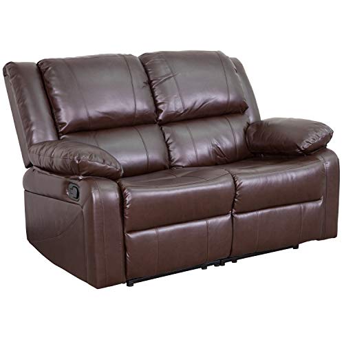 Flash Furniture Harmony Series Brown LeatherSoft Loveseat with Recliners