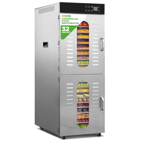 NutriChef 32 Layer Commercial Food Dehydrator Machine Silver